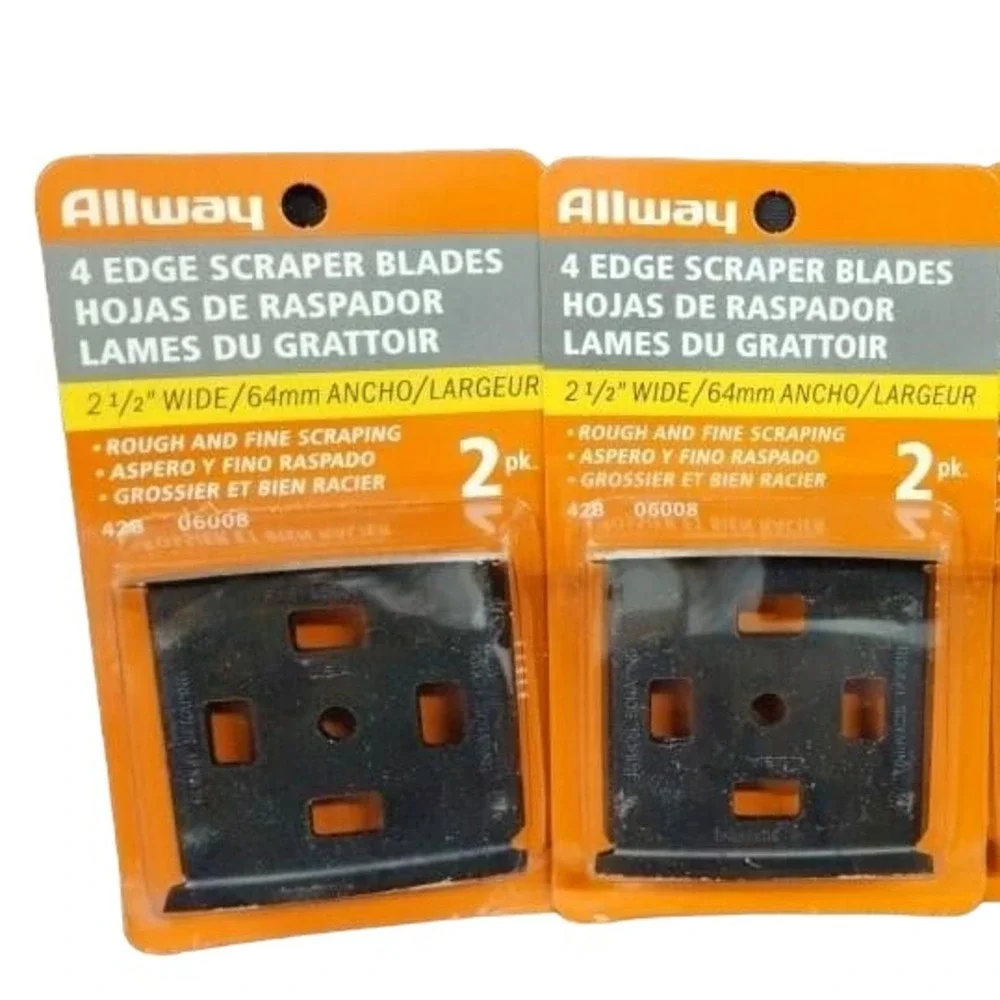 2x ALLWAY 4-Edge Paint Scraper Blades 2 1/2
